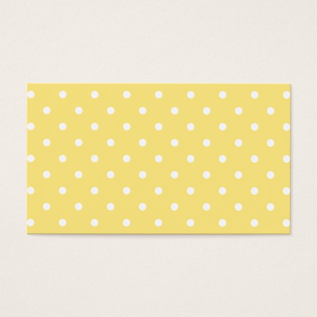 Gult och Vita Polka dots Mönster. Visitkort (Framsidan)