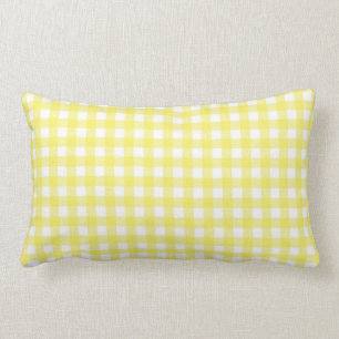 Gult- och vitGinghamdesign Lumbarkudde