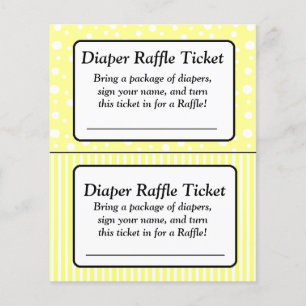 Gult och vitpolka Babykläder Raffle Biljett