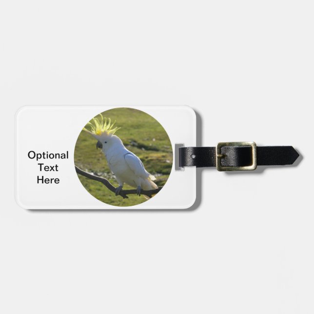 Gult och vitsockatoo Parrot Bagagebricka (Horisontell Framsida)