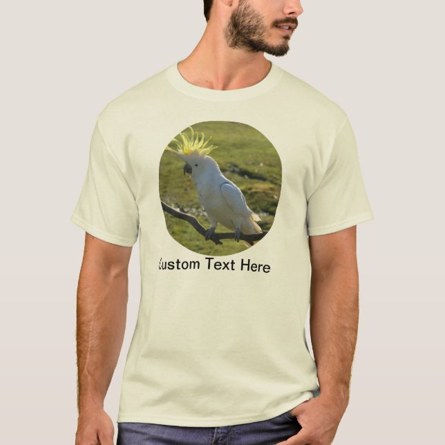 Gult och vitsockatoo Parrot Tee Shirt (Framsida)