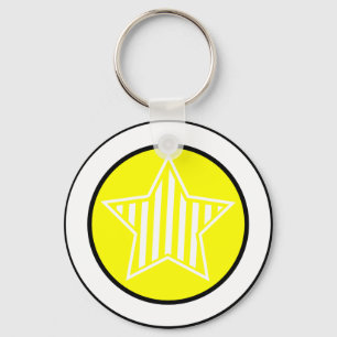 Gult- och vitstjärna Keychain Nyckelring