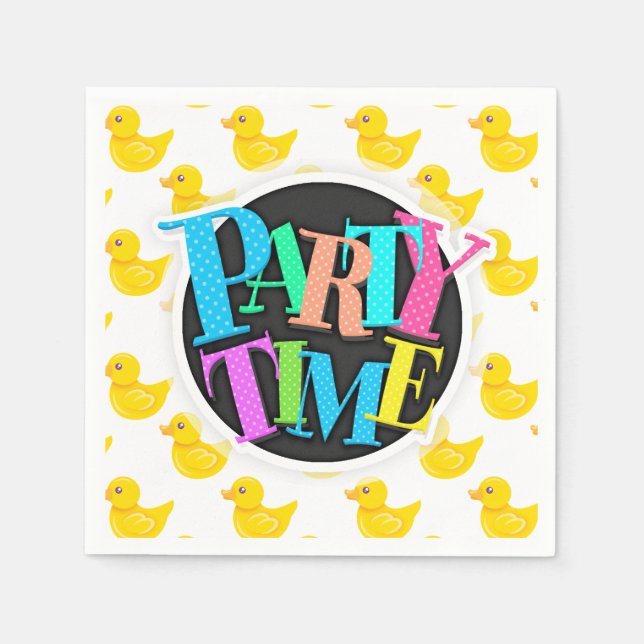 Gult och vitt gummi Anka, Ducky Pappersservett (Framsidan)