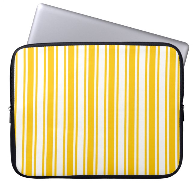 Gult och vitt kandy rand laptop fodral (Framsidan)