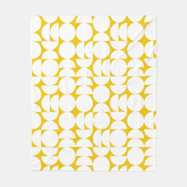 Gult och White Bauhaus Circles Fleecefilt