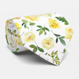 Gult och White Cream Ro Neck Tie Necktie Slips