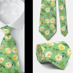 Gult och White Cream Ro Neck Tie Necktie Slips