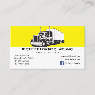 Gult och White Trucking Company Visitkort