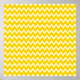 Gult och White Zigzag Mönster Poster