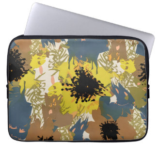 Gult Ochre-Blommigtar Laptop Fodral