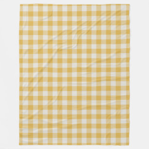 Gult Ochre Gingham Check Mönster Fleecefilt