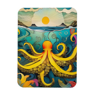 Gult Octopus Magnet