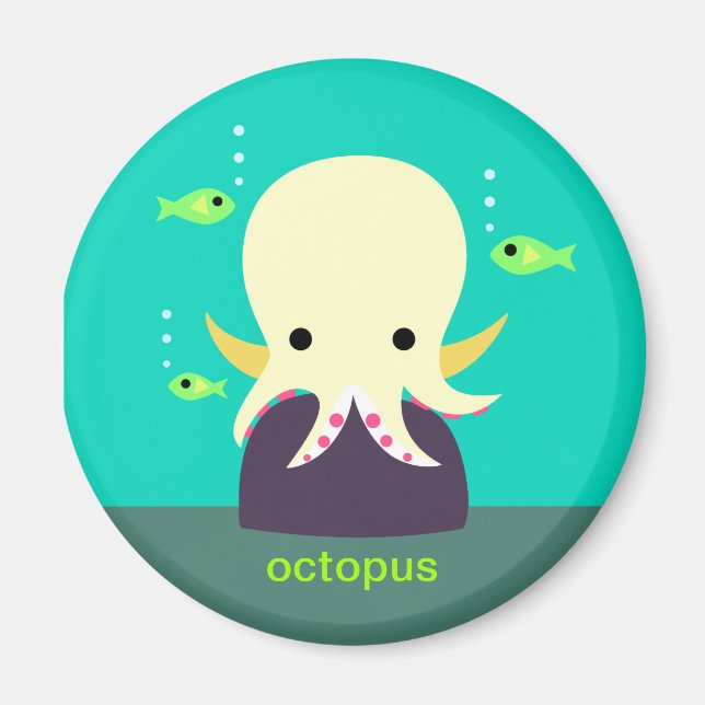 Gult Octopus Magnet (Framsidan)