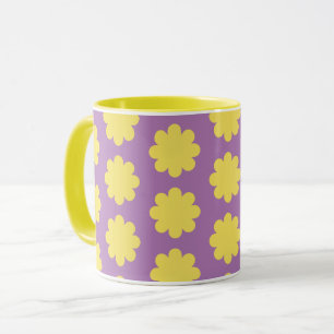 Gult om Mugg Kopp i Lavender Retro Flower Art