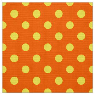 Gult om Orange Mönster Polka dots Design Tyg