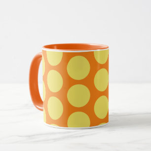 Gult om Orange Polka Dot Art Mugg Kopp