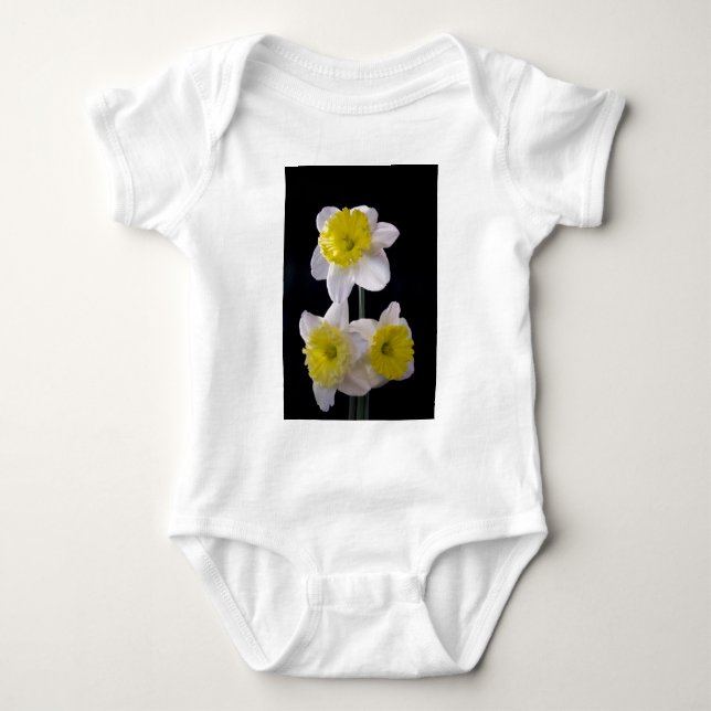 Gult om vit doffodil t-shirt (Framsida)