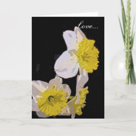 Gult om Vita Vatten Färg Daffodil Helgkort
