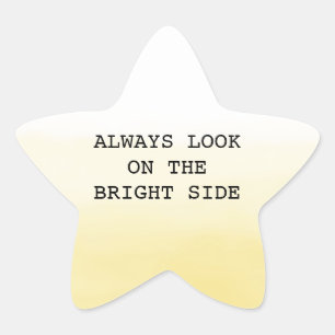 Gult Ombre Bright Side Stjärnformat Klistermärke