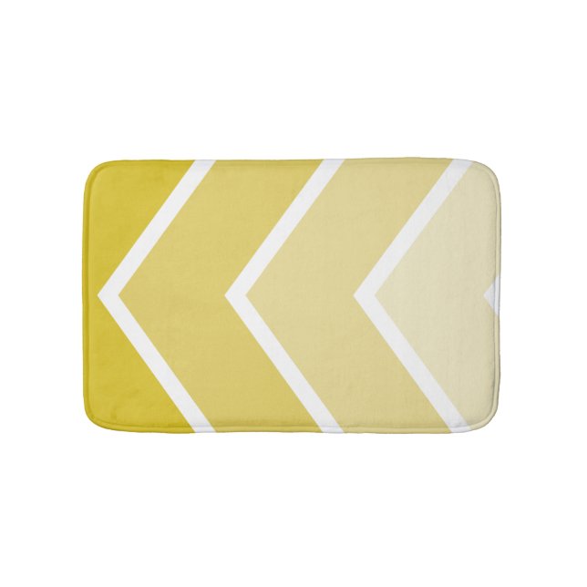 Gult Ombré Chevron Rand Mönster Badrumsmatta (Framsidan)