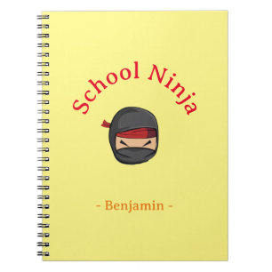 Gult omslag Personlig Skol Ninja anteckningsbok