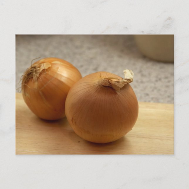 Gult Onions Vegetables Vykort (Framsida)