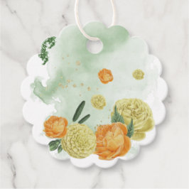 gult orange blommor greenery-favorittagg gåvor etiketter