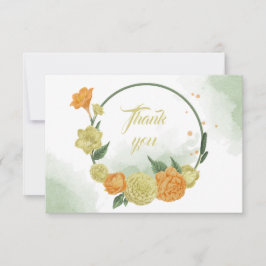 gult orange blommor grönt andedräkt tack kort