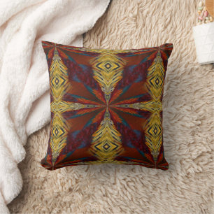 Gult Orange Blue Abstract Design Kudde