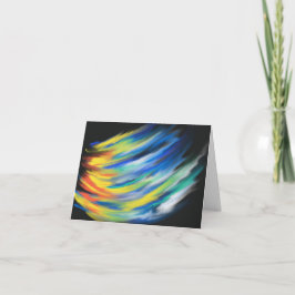 Gult Orange Blue Flame Modern Christian Art Kort