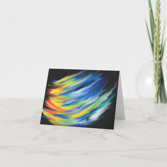 Gult Orange Blue Flame Modern Christian Art Kort (Framsida)