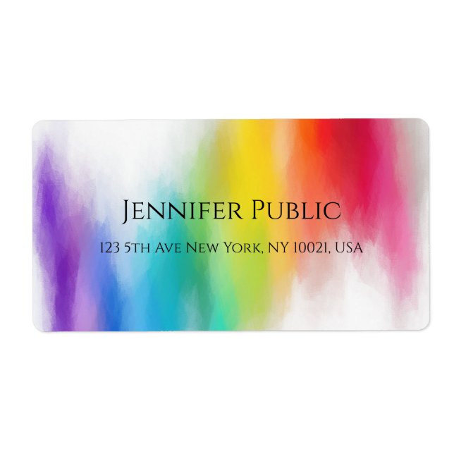 Gult Orange Blue Grönt Rosa Red Lila Modern Fraktsedel (Framsidan)