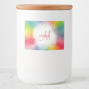 Gult Orange Blue Grönt Rosa Red Lila Monogram Mat Etiketter