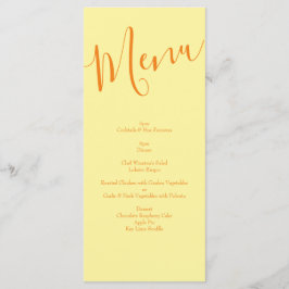 Gult Orange Bröllop Blommigt Ro Meny