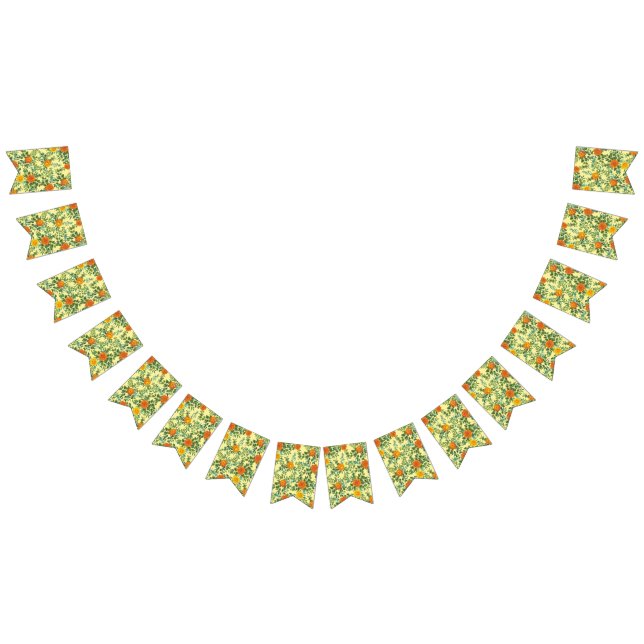 Gult Orange Bröllop Blommigt Vimplar (Alla)