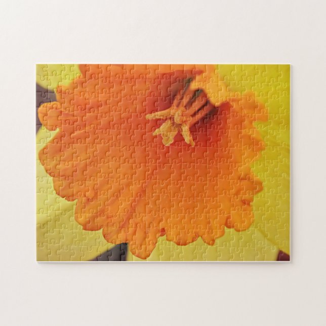 Gult Orange Daffodil Flower Vår Puzzle Pussel (Horisontell)