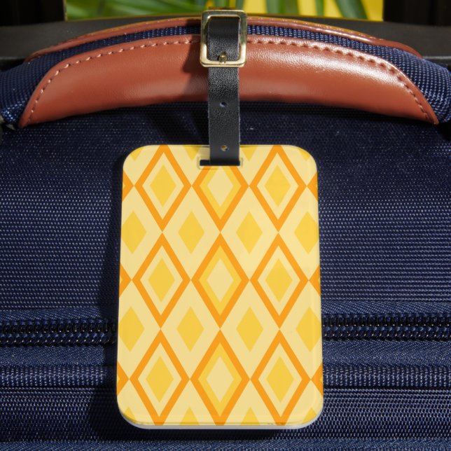 GULT & ORANGE DIAMOND MARDI GRAS MÖNSTER BAGAGEBRICKA (Framsida Insitu 2)