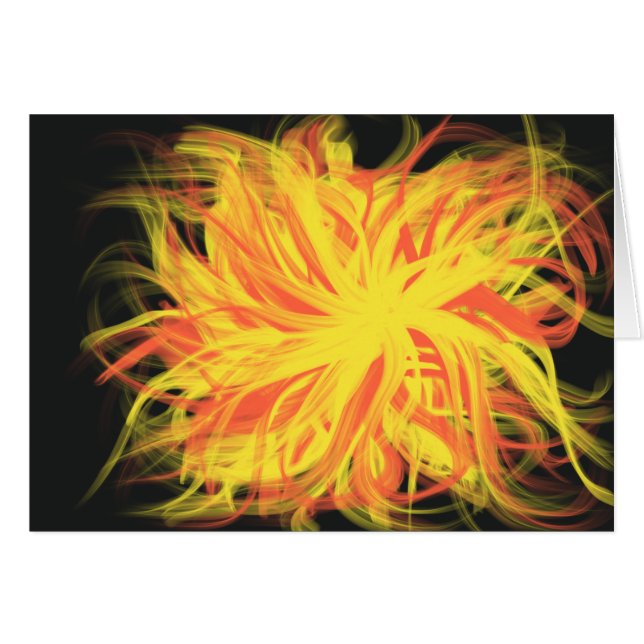 Gult Orange Fire Star Christian Heliga Spirit Art Hälsningskort (Framsidan Horizontal)