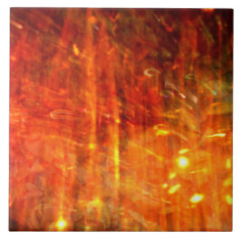 Gult Orange Flames Fiery Abstrakt Art Kakelplatta