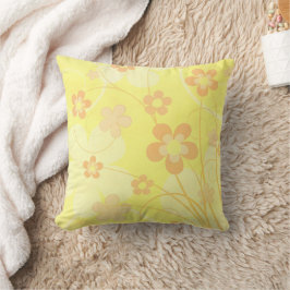 Gult Orange Flowers Simple Söt sommartid Blommigt Kudde