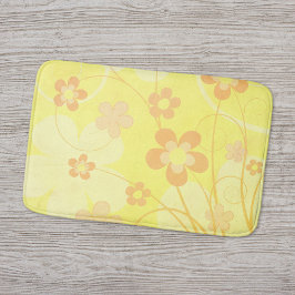 Gult Orange Flowers Simple Summer Retro Blommigt Badrumsmatta