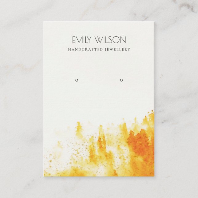 GULT ORANGE FOG SNÖ LANDSCAPE EARRING VISNING VISITKORT (Framsida)