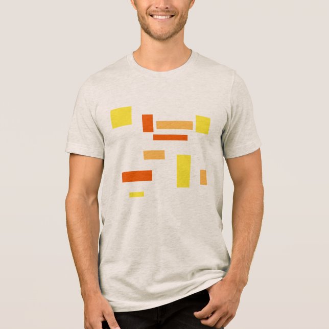 Gult Orange Geometric Boxes Abstrakt Art Design T Shirt (Framsida)