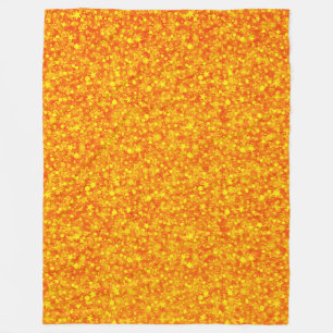 Gult Orange Glitter Fleecefilt