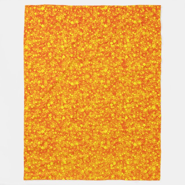 Gult Orange Glitter Fleecefilt (Framsidan)