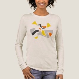 Gult Orange Grått Black Geometric Shapes Oval T Shirt