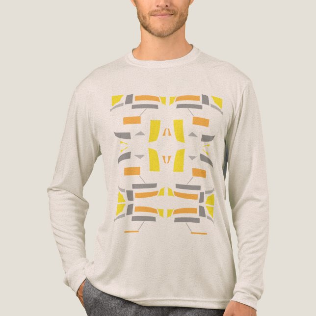 Gult Orange Grått Symmetrical Southwest Art-utseen T Shirt (Framsida)