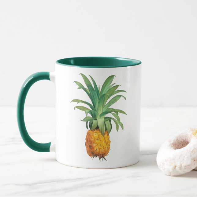 Gult Orange Grönt  Ananas Mugg (Med munk)