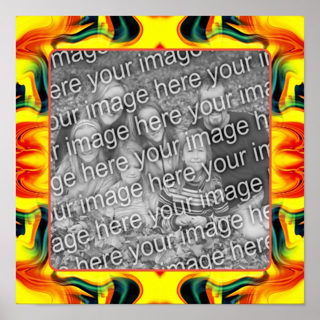 Gult Orange Grönt Swirls Skapar ditt eget foto Poster (Framsidan)