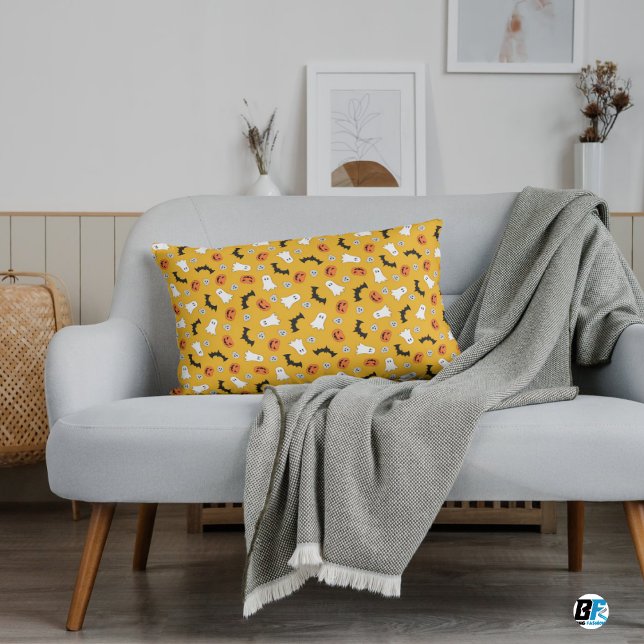 Gult & Orange Happy halloween - Spooky Kroppskudde (Skapare uppladdad)